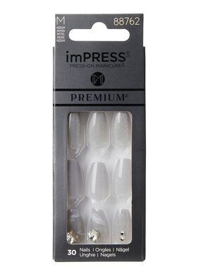 imPRESS Gray Glitter & Crystal Press-On Nails
